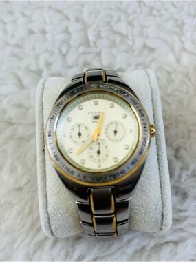 Fossil Two-Tone Gold and Silver Chronograph Watch